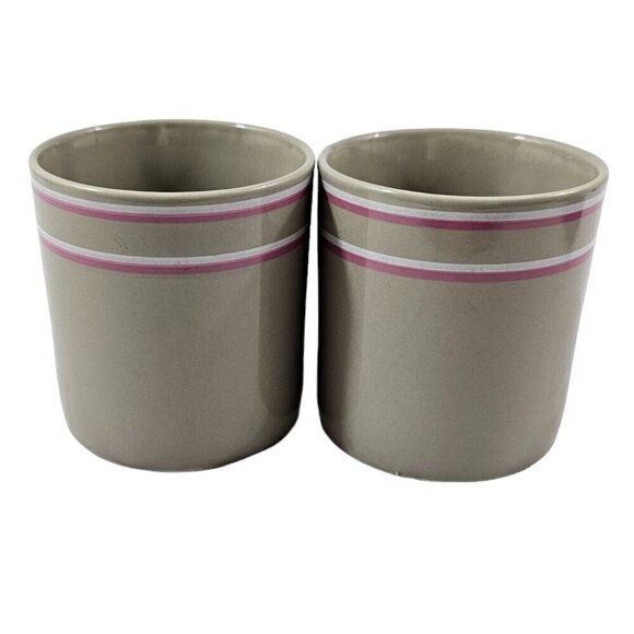 Vintage 1980’s JMP Japan Chromatics Gray 11 Oz Stoneware Mugs Cups – Set of 2 - Picture 2 of 16